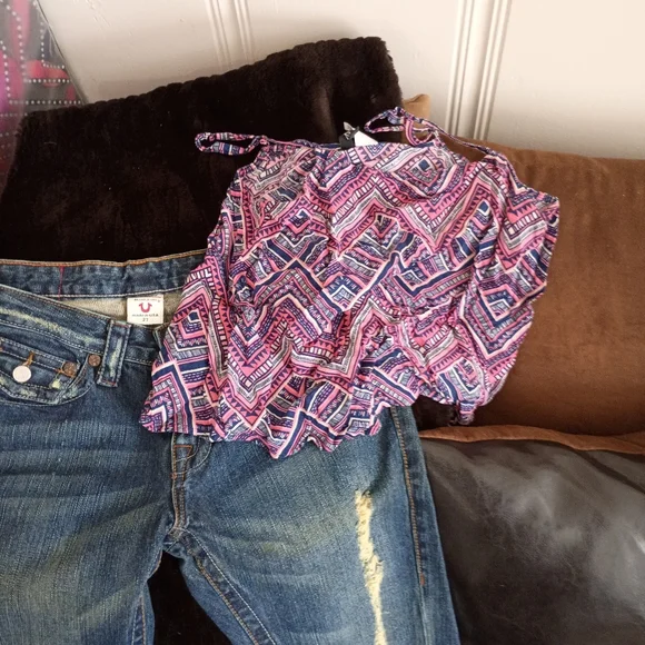 Source Unknown Pink and Blue Chevron Camisole - Picture 2 of 2